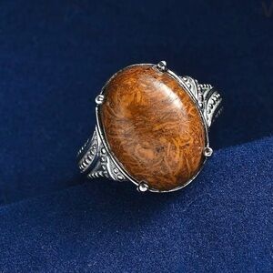 Script Stone 9.65 CTW Solitaire Ring in Stainless Steel